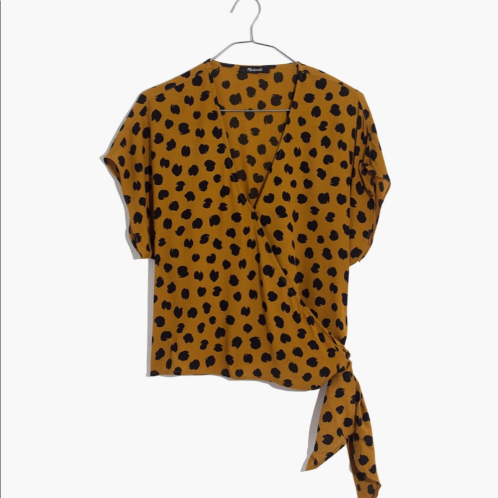 Madewell Sash Tie Wrap Top in Painted Spots